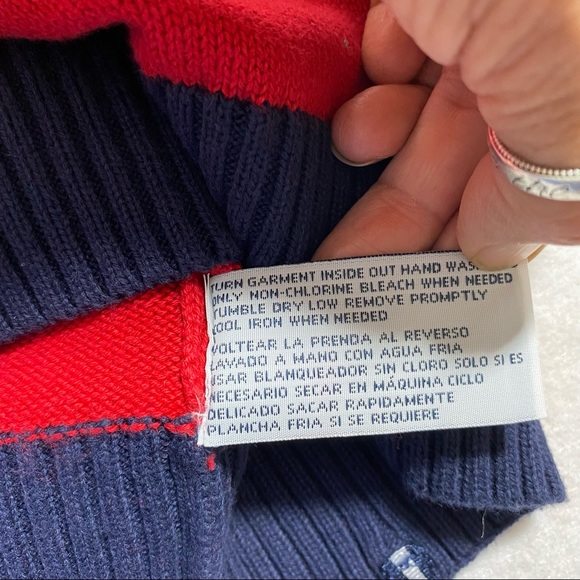 IZOD Sweater Layered Look Woman’s Red Blue Small Sweater Long Sleeve Swe… - Picture 7 of 12